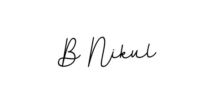 Use a signature maker to create a handwritten signature online. With this signature software, you can design (BallpointsItalic-DORy9) your own signature for name B Nikul. B Nikul signature style 11 images and pictures png