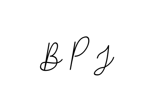 How to make B P J name signature. Use BallpointsItalic-DORy9 style for creating short signs online. This is the latest handwritten sign. B P J signature style 11 images and pictures png