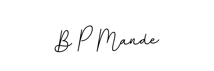 Use a signature maker to create a handwritten signature online. With this signature software, you can design (BallpointsItalic-DORy9) your own signature for name B P Mande. B P Mande signature style 11 images and pictures png