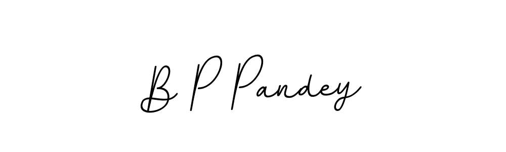 The best way (BallpointsItalic-DORy9) to make a short signature is to pick only two or three words in your name. The name B P Pandey include a total of six letters. For converting this name. B P Pandey signature style 11 images and pictures png