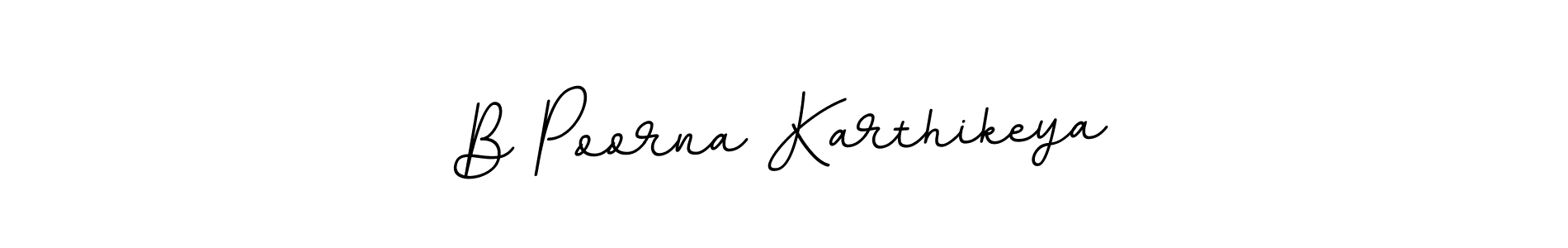 Use a signature maker to create a handwritten signature online. With this signature software, you can design (BallpointsItalic-DORy9) your own signature for name B Poorna Karthikeya. B Poorna Karthikeya signature style 11 images and pictures png