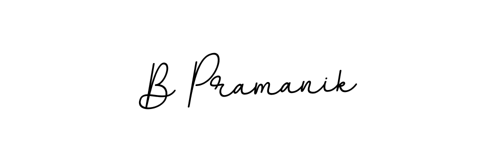 Use a signature maker to create a handwritten signature online. With this signature software, you can design (BallpointsItalic-DORy9) your own signature for name B Pramanik. B Pramanik signature style 11 images and pictures png