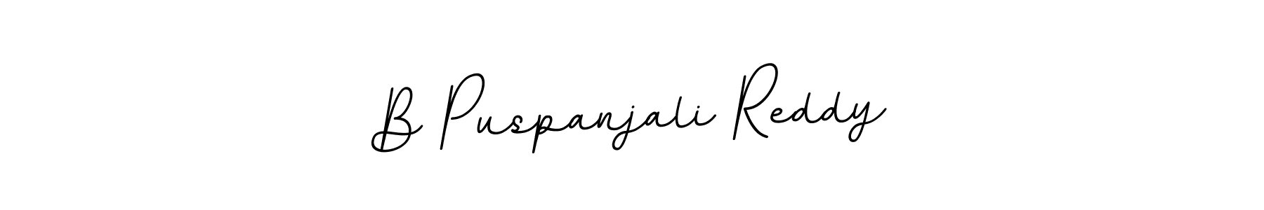 The best way (BallpointsItalic-DORy9) to make a short signature is to pick only two or three words in your name. The name B Puspanjali Reddy include a total of six letters. For converting this name. B Puspanjali Reddy signature style 11 images and pictures png