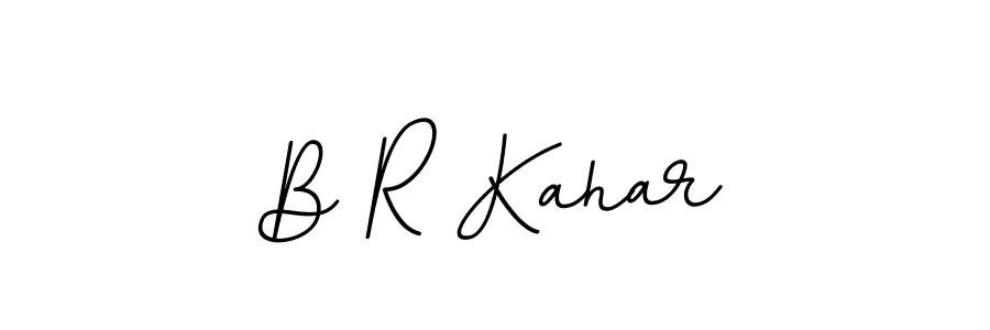 How to make B R Kahar name signature. Use BallpointsItalic-DORy9 style for creating short signs online. This is the latest handwritten sign. B R Kahar signature style 11 images and pictures png