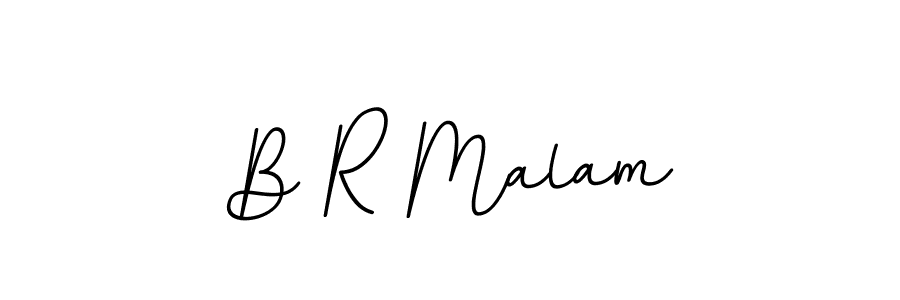 Make a beautiful signature design for name B R Malam. With this signature (BallpointsItalic-DORy9) style, you can create a handwritten signature for free. B R Malam signature style 11 images and pictures png