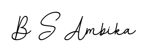 Discover how B S Ambika looks in an executive cursive font (BallpointsItalic-DORy9). Perfect for legal documents, invoices, and certificates. B S Ambika signature style 11 images and pictures png