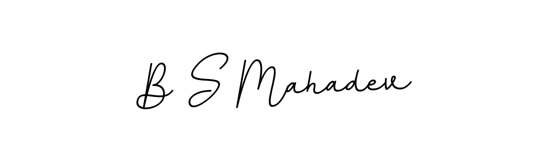 The best way (BallpointsItalic-DORy9) to make a short signature is to pick only two or three words in your name. The name B S Mahadev include a total of six letters. For converting this name. B S Mahadev signature style 11 images and pictures png