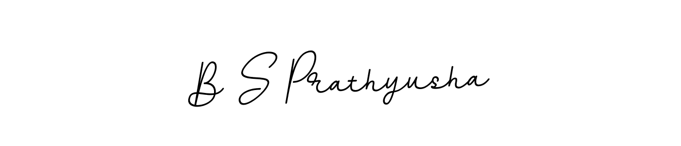 Make a beautiful signature design for name B S Prathyusha. With this signature (BallpointsItalic-DORy9) style, you can create a handwritten signature for free. B S Prathyusha signature style 11 images and pictures png