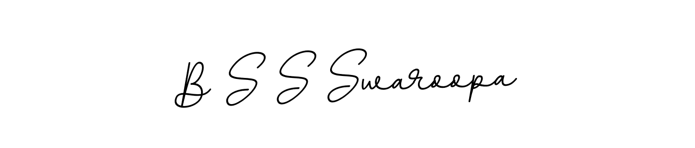 Create a beautiful signature design for name B S S Swaroopa. With this signature (BallpointsItalic-DORy9) fonts, you can make a handwritten signature for free. B S S Swaroopa signature style 11 images and pictures png
