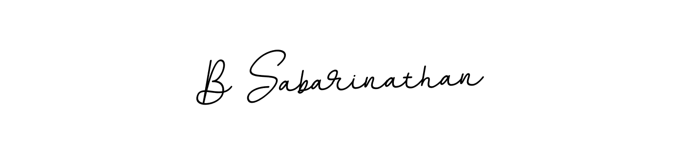 Use a signature maker to create a handwritten signature online. With this signature software, you can design (BallpointsItalic-DORy9) your own signature for name B Sabarinathan. B Sabarinathan signature style 11 images and pictures png