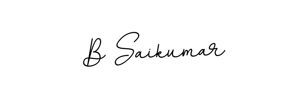 Create a beautiful signature design for name B Saikumar. With this signature (BallpointsItalic-DORy9) fonts, you can make a handwritten signature for free. B Saikumar signature style 11 images and pictures png
