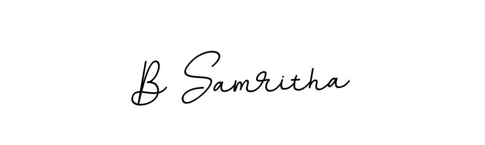 The best way (BallpointsItalic-DORy9) to make a short signature is to pick only two or three words in your name. The name B Samritha include a total of six letters. For converting this name. B Samritha signature style 11 images and pictures png