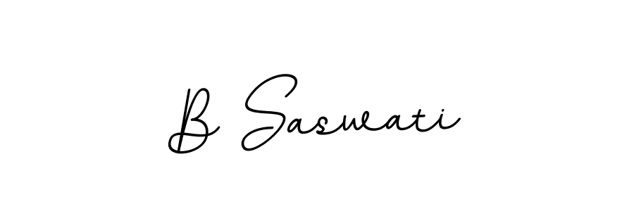 Design your own signature with our free online signature maker. With this signature software, you can create a handwritten (BallpointsItalic-DORy9) signature for name B Saswati. B Saswati signature style 11 images and pictures png