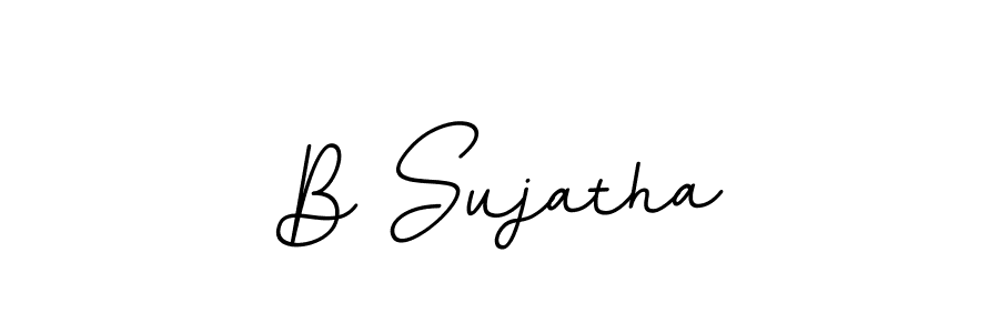 How to make B Sujatha name signature. Use BallpointsItalic-DORy9 style for creating short signs online. This is the latest handwritten sign. B Sujatha signature style 11 images and pictures png