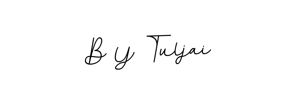 Use a signature maker to create a handwritten signature online. With this signature software, you can design (BallpointsItalic-DORy9) your own signature for name B Y Tuljai. B Y Tuljai signature style 11 images and pictures png