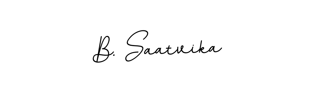 Use a signature maker to create a handwritten signature online. With this signature software, you can design (BallpointsItalic-DORy9) your own signature for name B. Saatvika. B. Saatvika signature style 11 images and pictures png