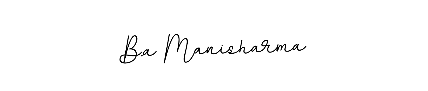 How to make B.a Manisharma name signature. Use BallpointsItalic-DORy9 style for creating short signs online. This is the latest handwritten sign. B.a Manisharma signature style 11 images and pictures png