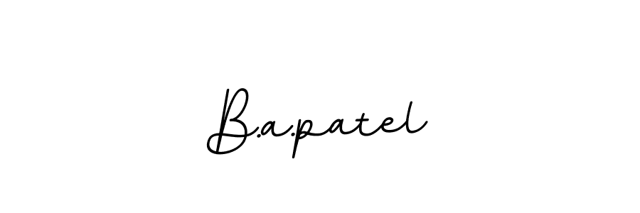 Design your own signature with our free online signature maker. With this signature software, you can create a handwritten (BallpointsItalic-DORy9) signature for name B.a.patel. B.a.patel signature style 11 images and pictures png