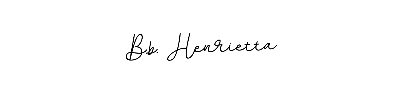 Design your own signature with our free online signature maker. With this signature software, you can create a handwritten (BallpointsItalic-DORy9) signature for name B.b. Henrietta. B.b. Henrietta signature style 11 images and pictures png