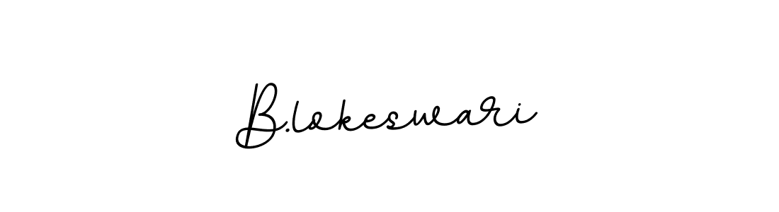 How to make B.lokeswari name signature. Use BallpointsItalic-DORy9 style for creating short signs online. This is the latest handwritten sign. B.lokeswari signature style 11 images and pictures png