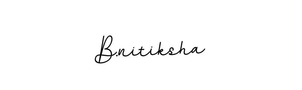 Create a beautiful signature design for name B.nitiksha. With this signature (BallpointsItalic-DORy9) fonts, you can make a handwritten signature for free. B.nitiksha signature style 11 images and pictures png