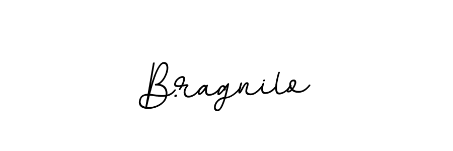 The best way (BallpointsItalic-DORy9) to make a short signature is to pick only two or three words in your name. The name B.ragnilo include a total of six letters. For converting this name. B.ragnilo signature style 11 images and pictures png