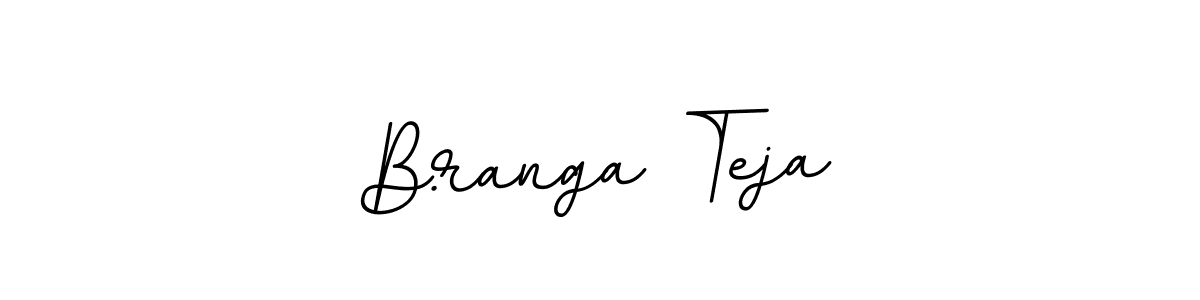 How to make B.ranga Teja name signature. Use BallpointsItalic-DORy9 style for creating short signs online. This is the latest handwritten sign. B.ranga Teja signature style 11 images and pictures png