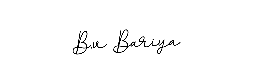 How to make B.v Bariya signature? BallpointsItalic-DORy9 is a professional autograph style. Create handwritten signature for B.v Bariya name. B.v Bariya signature style 11 images and pictures png