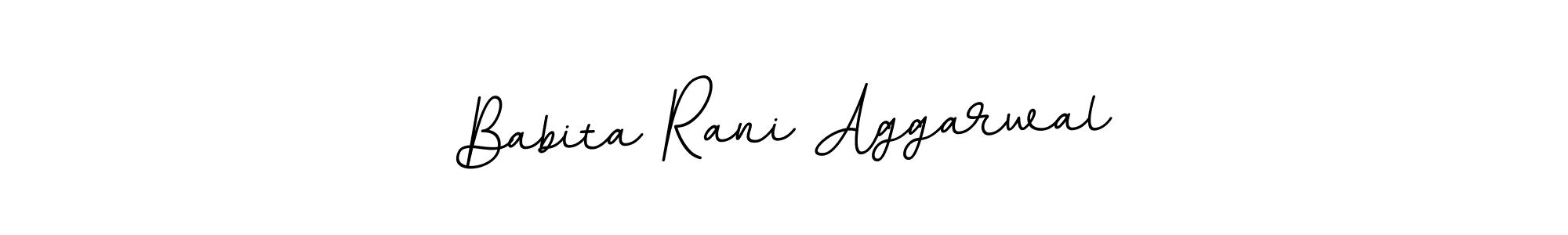 This is the best signature style for the Babita Rani Aggarwal name. Also you like these signature font (BallpointsItalic-DORy9). Mix name signature. Babita Rani Aggarwal signature style 11 images and pictures png