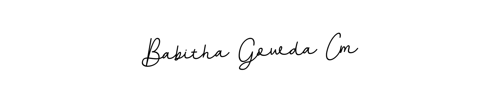 if you are searching for the best signature style for your name Babitha Gowda Cm. so please give up your signature search. here we have designed multiple signature styles  using BallpointsItalic-DORy9. Babitha Gowda Cm signature style 11 images and pictures png
