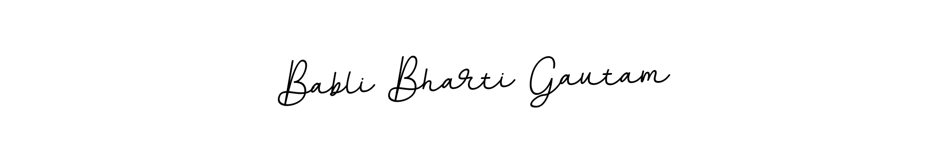 The best way (BallpointsItalic-DORy9) to make a short signature is to pick only two or three words in your name. The name Babli Bharti Gautam include a total of six letters. For converting this name. Babli Bharti Gautam signature style 11 images and pictures png