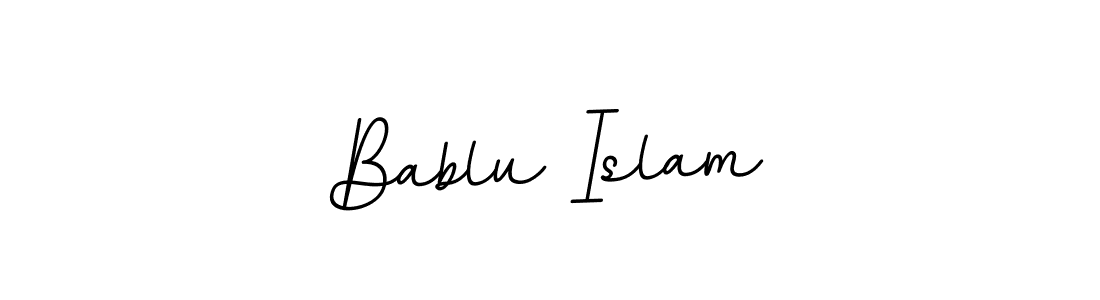Use a signature maker to create a handwritten signature online. With this signature software, you can design (BallpointsItalic-DORy9) your own signature for name Bablu Islam. Bablu Islam signature style 11 images and pictures png
