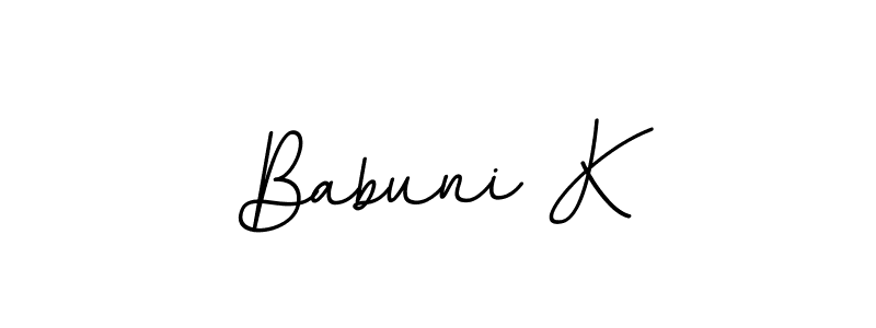 Babuni K stylish signature style. Best Handwritten Sign (BallpointsItalic-DORy9) for my name. Handwritten Signature Collection Ideas for my name Babuni K. Babuni K signature style 11 images and pictures png