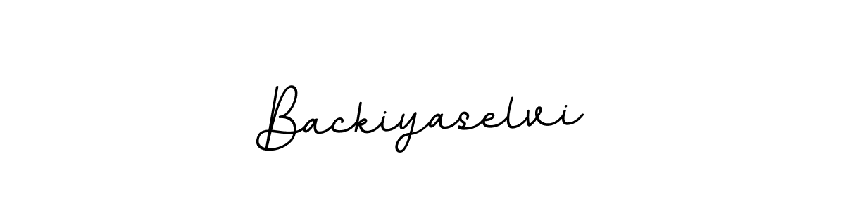 Backiyaselvi stylish signature style. Best Handwritten Sign (BallpointsItalic-DORy9) for my name. Handwritten Signature Collection Ideas for my name Backiyaselvi. Backiyaselvi signature style 11 images and pictures png