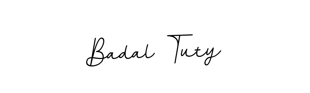 This is the best signature style for the Badal Tuty name. Also you like these signature font (BallpointsItalic-DORy9). Mix name signature. Badal Tuty signature style 11 images and pictures png