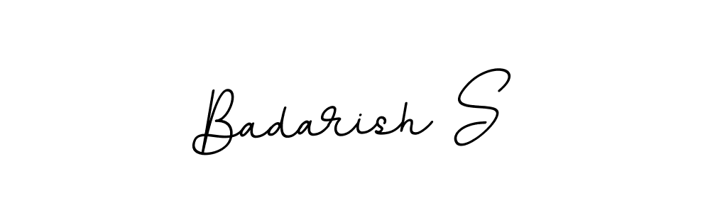 Design your own signature with our free online signature maker. With this signature software, you can create a handwritten (BallpointsItalic-DORy9) signature for name Badarish S. Badarish S signature style 11 images and pictures png