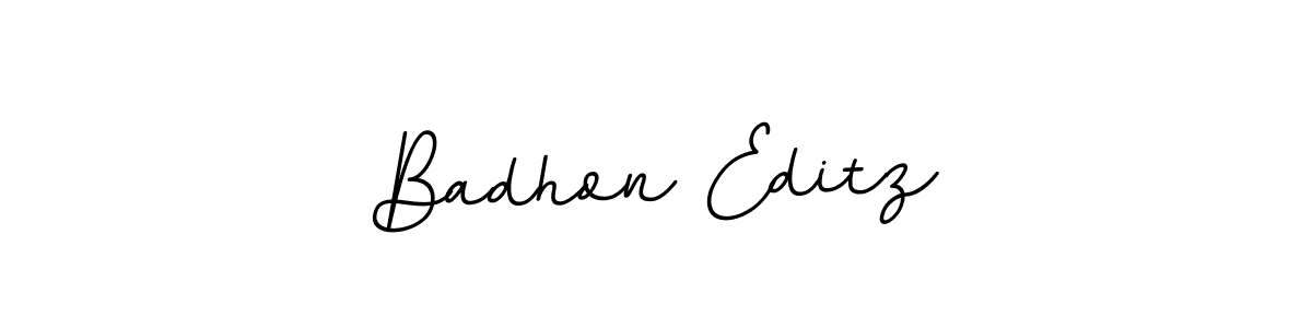 How to make Badhon Editz name signature. Use BallpointsItalic-DORy9 style for creating short signs online. This is the latest handwritten sign. Badhon Editz signature style 11 images and pictures png