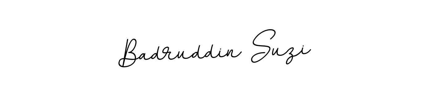 How to make Badruddin Suzi name signature. Use BallpointsItalic-DORy9 style for creating short signs online. This is the latest handwritten sign. Badruddin Suzi signature style 11 images and pictures png