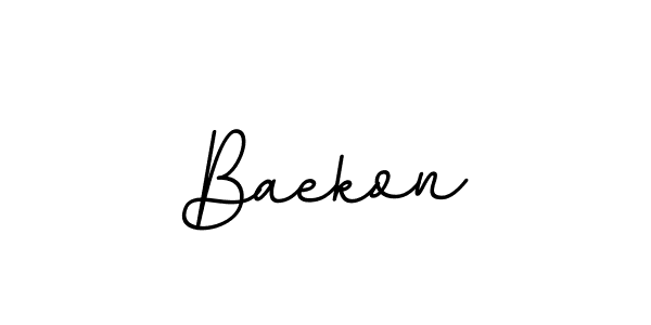 Use a signature maker to create a handwritten signature online. With this signature software, you can design (BallpointsItalic-DORy9) your own signature for name Baekon. Baekon signature style 11 images and pictures png