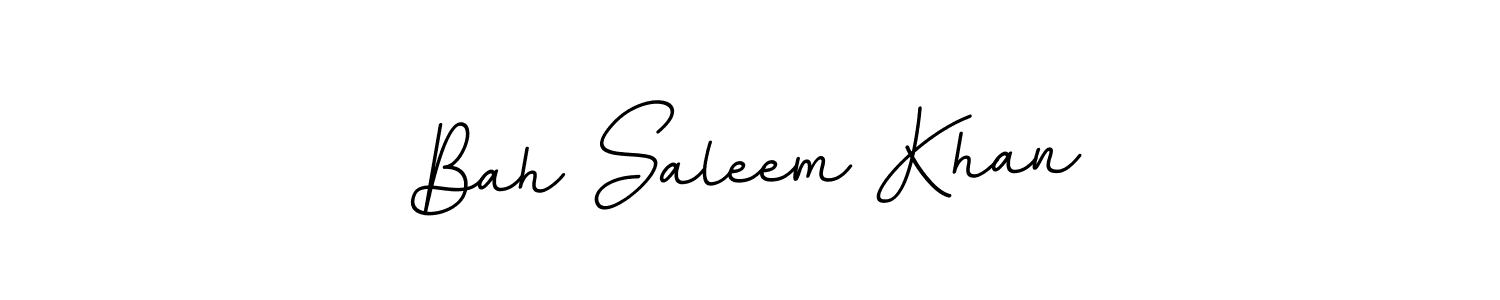 This is the best signature style for the Bah Saleem Khan name. Also you like these signature font (BallpointsItalic-DORy9). Mix name signature. Bah Saleem Khan signature style 11 images and pictures png