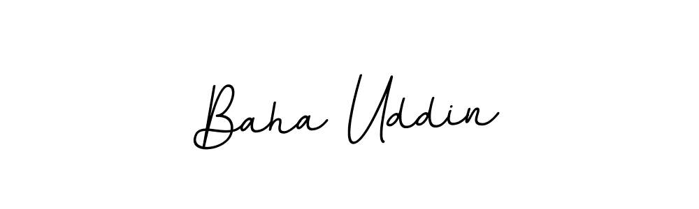 How to make Baha Uddin name signature. Use BallpointsItalic-DORy9 style for creating short signs online. This is the latest handwritten sign. Baha Uddin signature style 11 images and pictures png