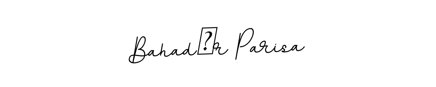 Similarly BallpointsItalic-DORy9 is the best handwritten signature design. Signature creator online .You can use it as an online autograph creator for name Bahadır Parisa. Bahadır Parisa signature style 11 images and pictures png