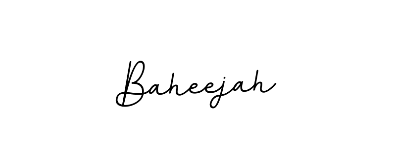 The best way (BallpointsItalic-DORy9) to make a short signature is to pick only two or three words in your name. The name Baheejah include a total of six letters. For converting this name. Baheejah signature style 11 images and pictures png