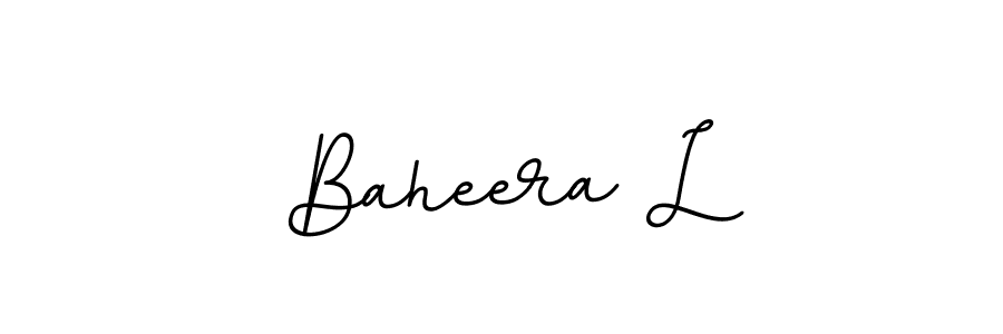 Design your own signature with our free online signature maker. With this signature software, you can create a handwritten (BallpointsItalic-DORy9) signature for name Baheera L. Baheera L signature style 11 images and pictures png