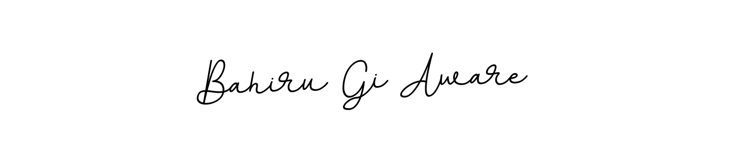 The best way (BallpointsItalic-DORy9) to make a short signature is to pick only two or three words in your name. The name Bahiru Gi Aware include a total of six letters. For converting this name. Bahiru Gi Aware signature style 11 images and pictures png