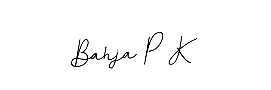 The best way (BallpointsItalic-DORy9) to make a short signature is to pick only two or three words in your name. The name Bahja P K include a total of six letters. For converting this name. Bahja P K signature style 11 images and pictures png