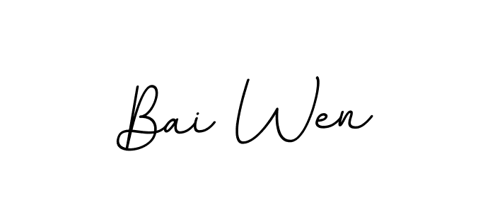 Make a beautiful signature design for name Bai Wen. With this signature (BallpointsItalic-DORy9) style, you can create a handwritten signature for free. Bai Wen signature style 11 images and pictures png