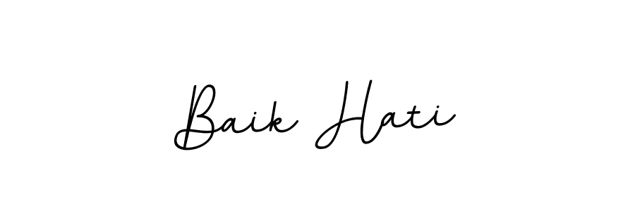 Use a signature maker to create a handwritten signature online. With this signature software, you can design (BallpointsItalic-DORy9) your own signature for name Baik Hati. Baik Hati signature style 11 images and pictures png