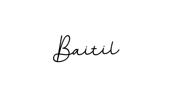 Use a signature maker to create a handwritten signature online. With this signature software, you can design (BallpointsItalic-DORy9) your own signature for name Baitil. Baitil signature style 11 images and pictures png