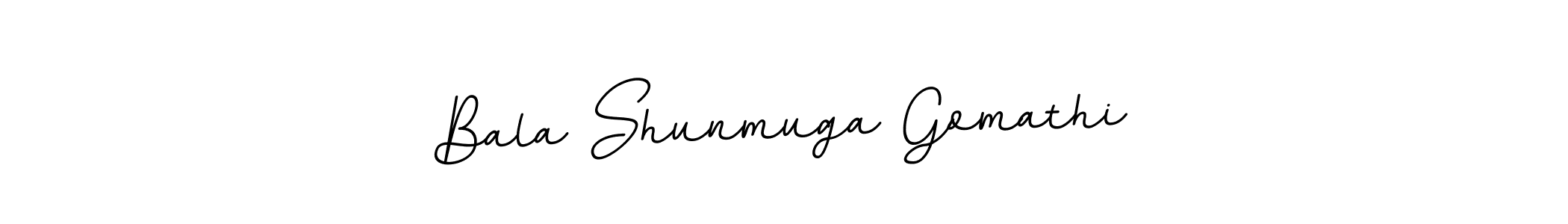 How to make Bala Shunmuga Gomathi name signature. Use BallpointsItalic-DORy9 style for creating short signs online. This is the latest handwritten sign. Bala Shunmuga Gomathi signature style 11 images and pictures png